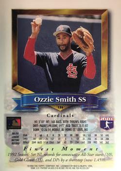 1994 Finest - Refractors #136 Ozzie Smith Back