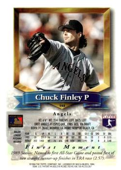 1994 Finest - Refractors #143 Chuck Finley Back
