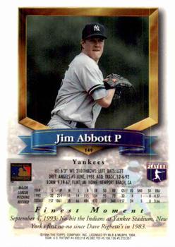 1994 Finest - Refractors #149 Jim Abbott Back