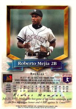 1994 Finest - Refractors #153 Roberto Mejia Back