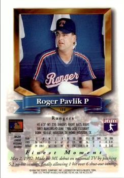 1994 Finest - Refractors #155 Roger Pavlik Back