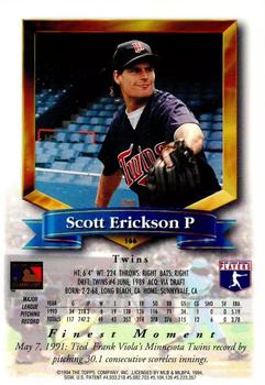 1994 Finest - Refractors #166 Scott Erickson Back