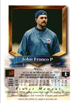 1994 Finest - Refractors #170 John Franco Back