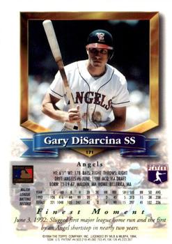1994 Finest - Refractors #171 Gary DiSarcina Back
