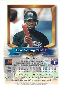 1994 Finest - Refractors #186 Eric Young Back