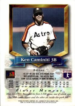 1994 Finest - Refractors #191 Ken Caminiti Back
