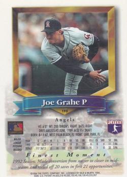 1994 Finest - Refractors #193 Joe Grahe Back