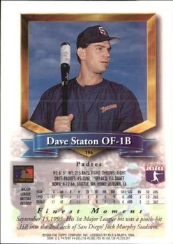 1994 Finest - Refractors #196 Dave Staton Back
