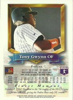 1994 Finest - Refractors #201 Tony Gwynn Back