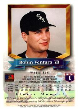 1994 Finest - Refractors #202 Robin Ventura Back