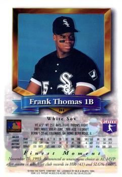 1994 Finest - Refractors #203 Frank Thomas Back