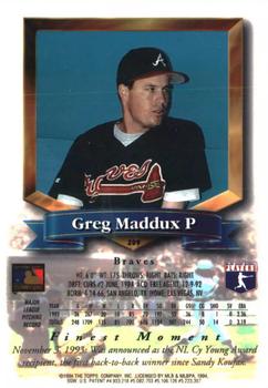 1994 Finest - Refractors #209 Greg Maddux Back