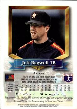 1994 Finest - Refractors #212 Jeff Bagwell Back