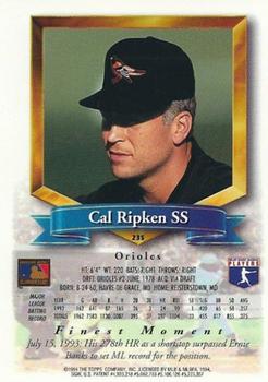 1994 Finest - Refractors #235 Cal Ripken Jr. Back