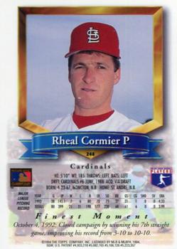 1994 Finest - Refractors #248 Rheal Cormier Back