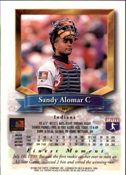 1994 Finest - Refractors #251 Sandy Alomar Back