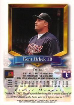 1994 Finest - Refractors #261 Kent Hrbek Back