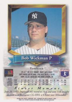 1994 Finest - Refractors #263 Bob Wickman Back