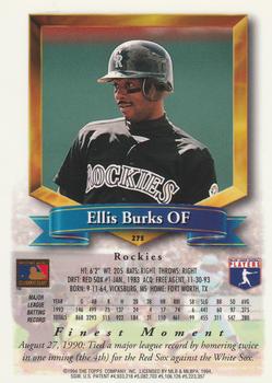1994 Finest - Refractors #275 Ellis Burks Back