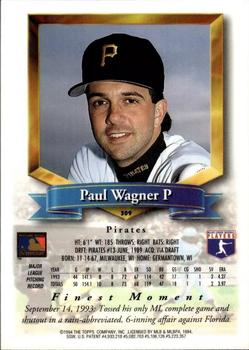 1994 Finest - Refractors #309 Paul Wagner Back