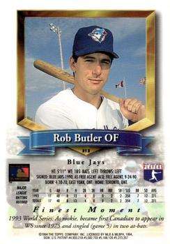 1994 Finest - Refractors #313 Rob Butler Back