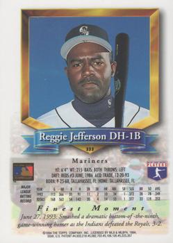 1994 Finest - Refractors #333 Reggie Jefferson Back