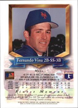 1994 Finest - Refractors #341 Fernando Vina Back