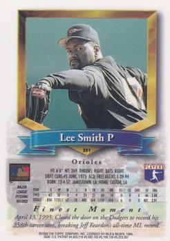 1994 Finest - Refractors #351 Lee Smith Back