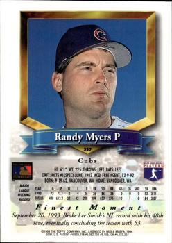 1994 Finest - Refractors #357 Randy Myers Back