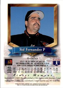 1994 Finest - Refractors #379 Sid Fernandez Back