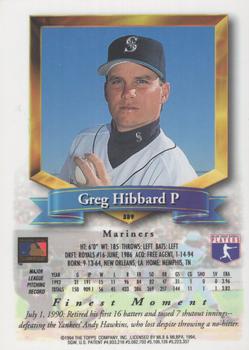 1994 Finest - Refractors #389 Greg Hibbard Back
