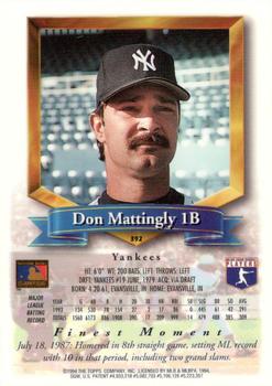 1994 Finest - Refractors #392 Don Mattingly Back