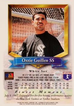 1994 Finest - Refractors #393 Ozzie Guillen Back