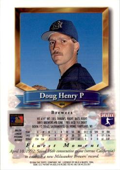 1994 Finest - Refractors #404 Doug Henry Back