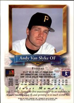 1994 Finest - Refractors #408 Andy Van Slyke Back