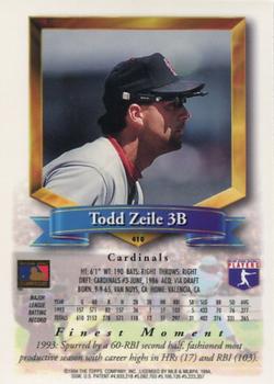 1994 Finest - Refractors #410 Todd Zeile Back