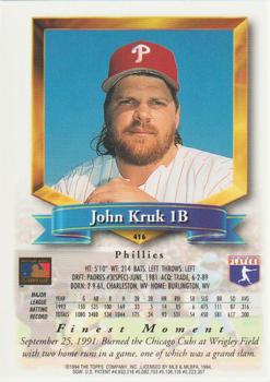 1994 Finest - Refractors #416 John Kruk Back