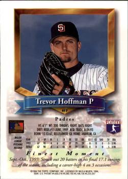 1994 Finest - Refractors #417 Trevor Hoffman Back