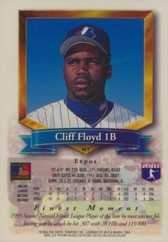 1994 Finest - Refractors #427 Cliff Floyd Back
