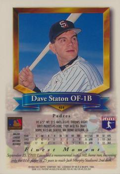 1994 Finest - Refractors #428 Dave Staton Back