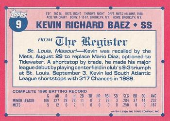 1991 Topps Major League Debut 1990 #9 Kevin Baez Back
