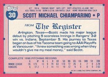 1991 Topps Major League Debut 1990 #30 Scott Chiamparino Back