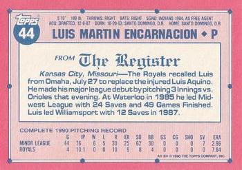 1991 Topps Major League Debut 1990 #44 Luis Encarnacion Back