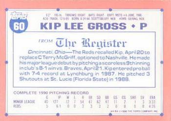 1991 Topps Major League Debut 1990 #60 Kip Gross Back