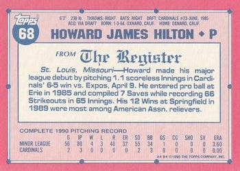 1991 Topps Major League Debut 1990 #68 Howard Hilton Back