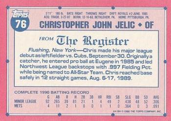 1991 Topps Major League Debut 1990 #76 Chris Jelic Back
