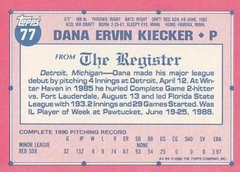 1991 Topps Major League Debut 1990 #77 Dana Kiecker Back