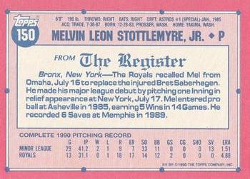 1991 Topps Major League Debut 1990 #150 Mel Stottlemyre Back