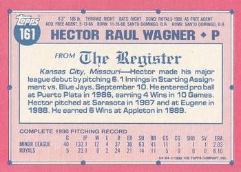 1991 Topps Major League Debut 1990 #161 Hector Wagner Back