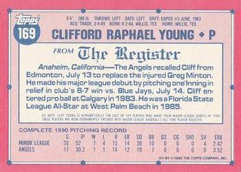1991 Topps Major League Debut 1990 #169 Cliff Young Back